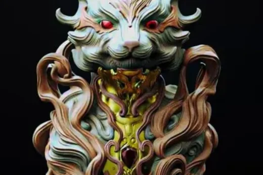Kitsune Fox Bust (Pre Supported) (Fotis Mint)