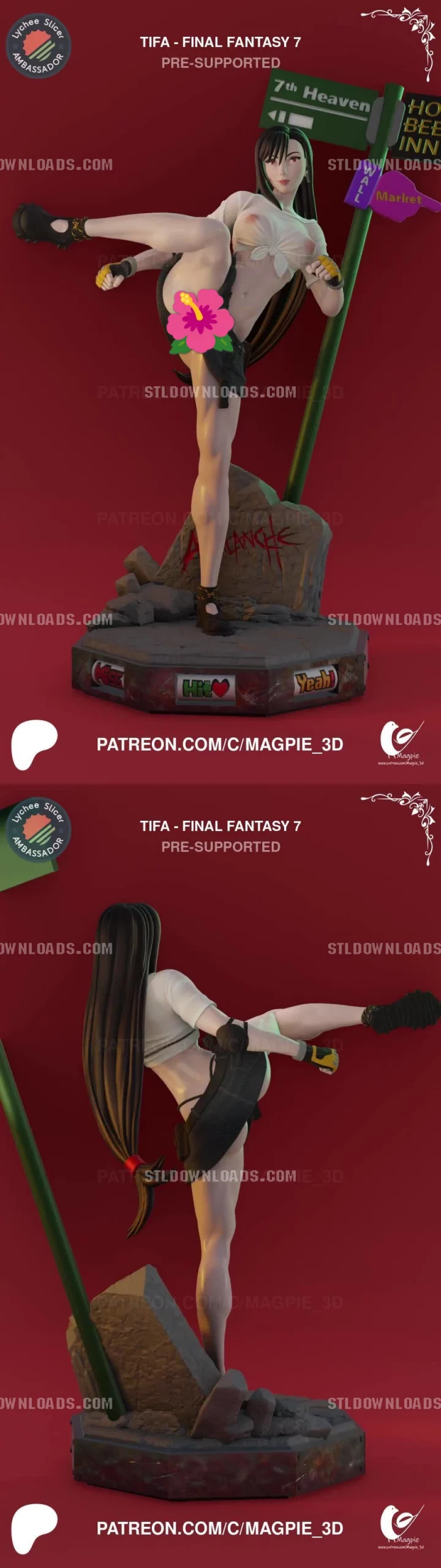 Magpie 3D – Tifa Final Fantasy VII – STL 3D Print Model | AssetsFree.com Magpie 3D Tifa Final Fantasy VII