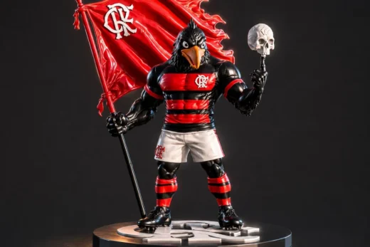 Mascote Flamento Com Bandeira