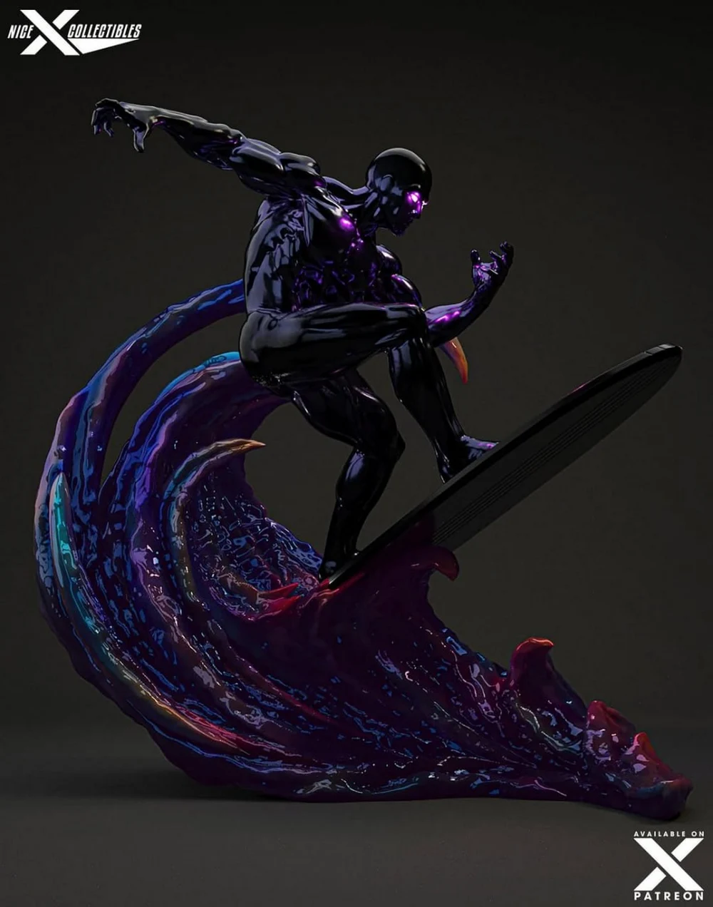 Nice X Collectibles Black Silver Surfer