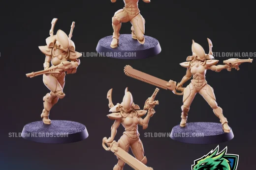 PSMiniatures Space Elf Female Soliders 2.0 Bundle November