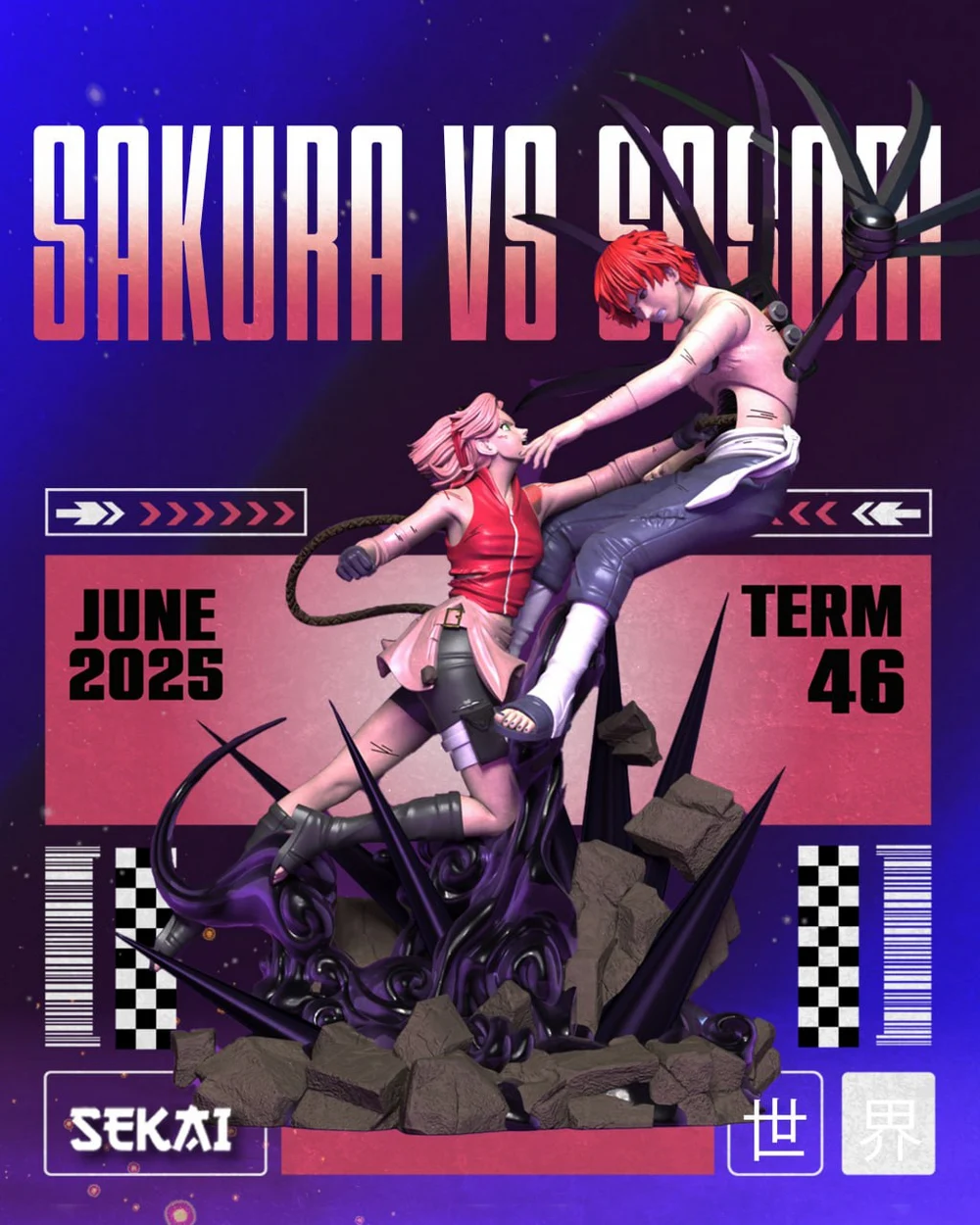 Sekai 3D Models Sakura VS Sasori Sculpture