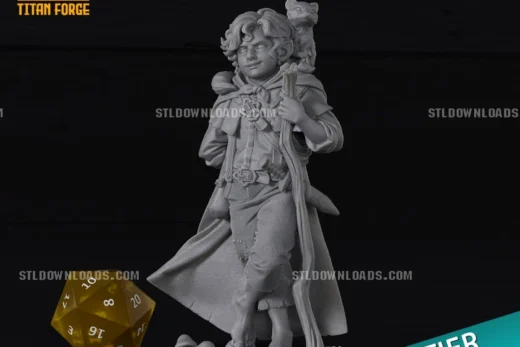 Titan Forge Miniatures Hobby Release Halfling with Ferret and Major Wrench February