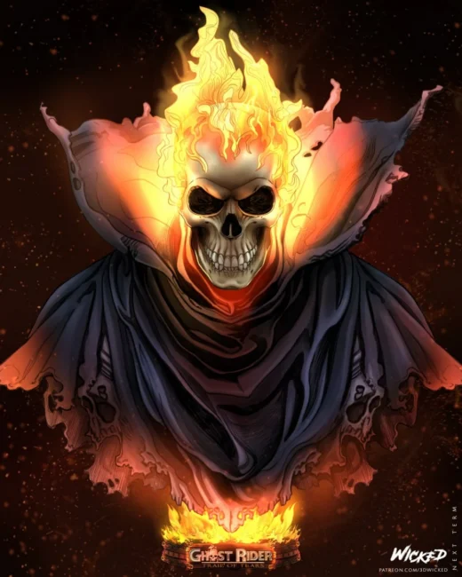 Wicked Ghost Rider Caleb Bust Portrait