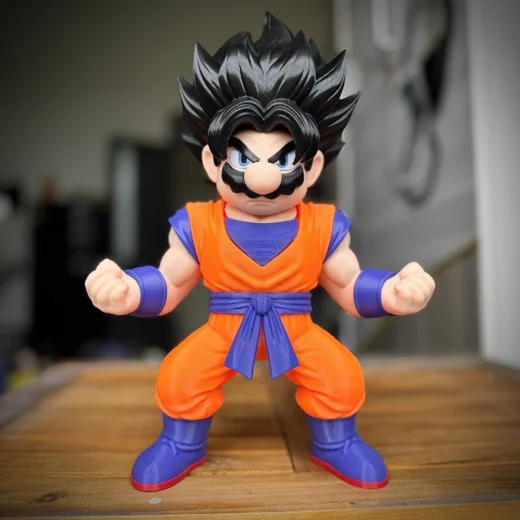 Mario goku fan art no ams multiparts 3mf