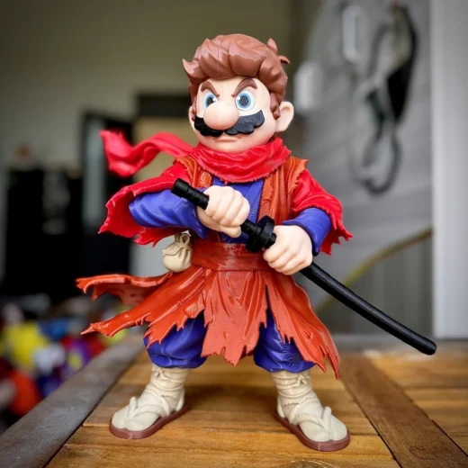 Ronin mario fan art no ams multiparts 3mf