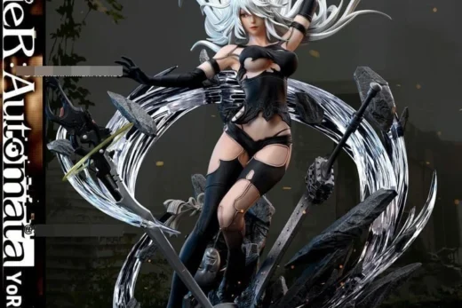 3D printable model of 2B from NieR Automata, showcasing her iconic outfit and pose