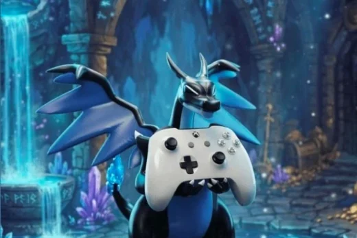 Blue Charizard Controller Holder