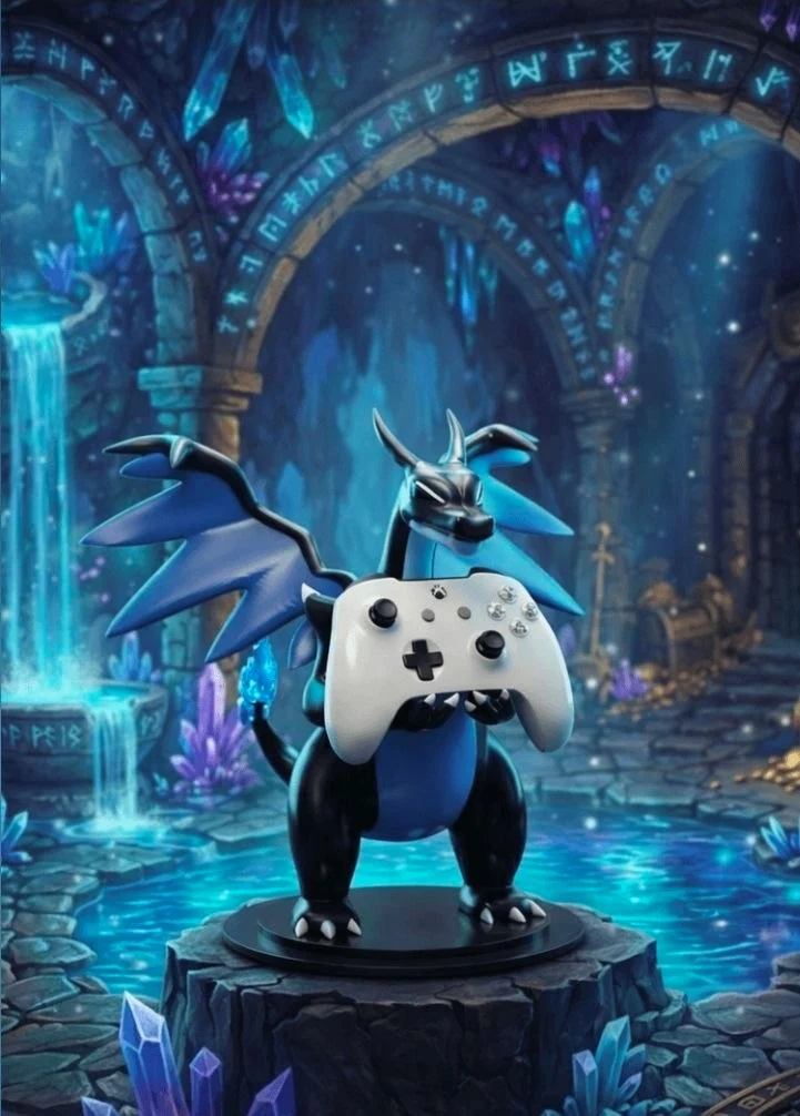 Blue Charizard Controller Holder