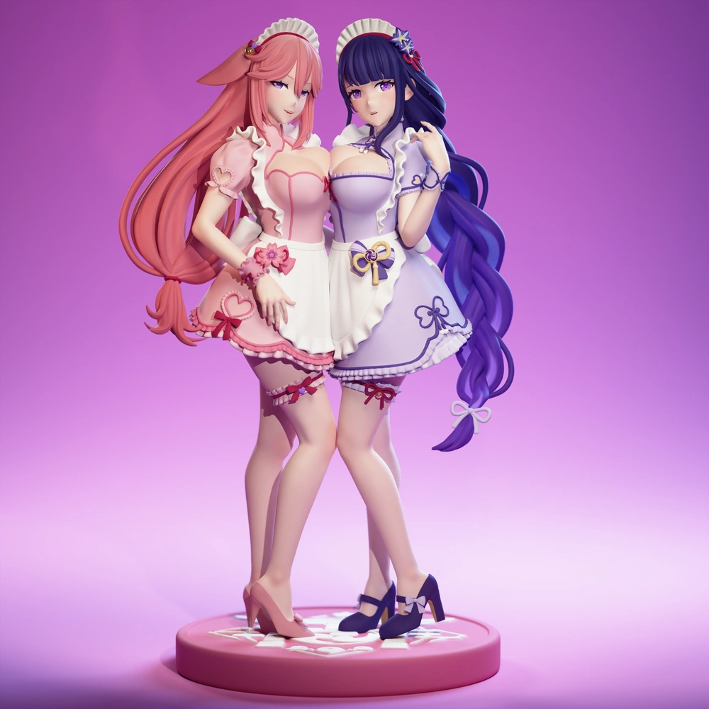 Eggma Studios – Raiden Shogun and Yae Miko – 3D Print Model STL