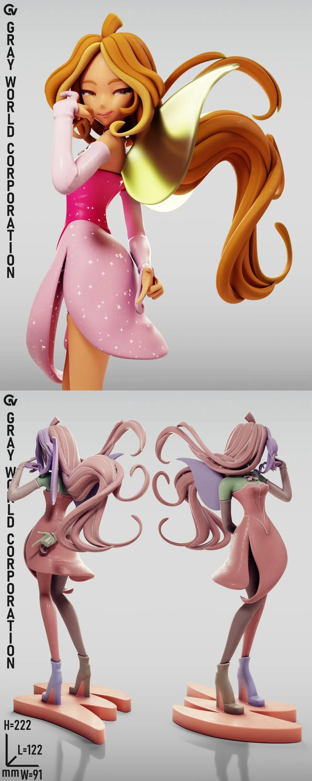 Flora Fairy Form 2 Winx Club (R) – Gray World Corporation – STL 3D Print Model | AssetsFree.com Flora Fairy Form 2 Winx Club (R) Gray World Corporation