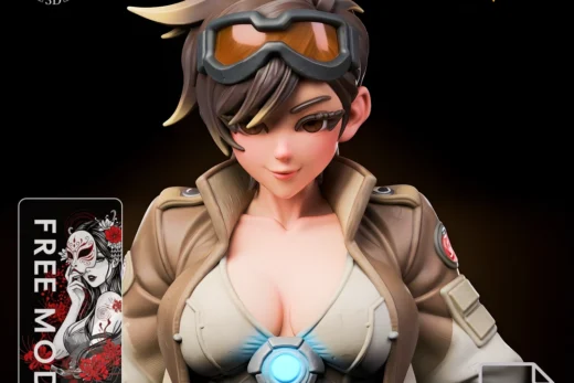 Higanbana3D Tracer (Overwatch) Open Jacket Tits Bust