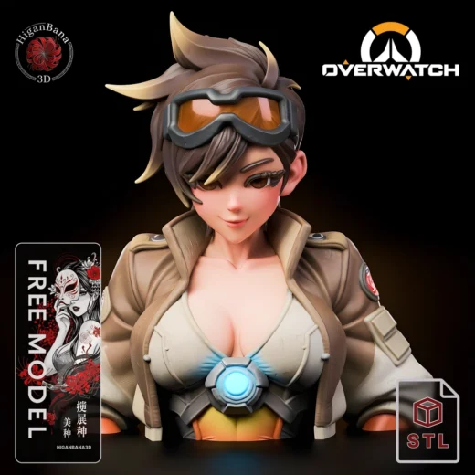 Higanbana3D Tracer (Overwatch) Open Jacket Tits Bust