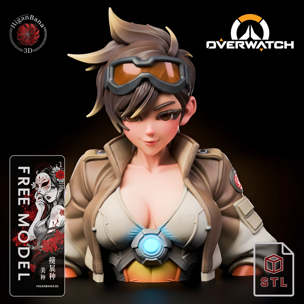 Higanbana3D Tracer (Overwatch) Open Jacket Tits Bust