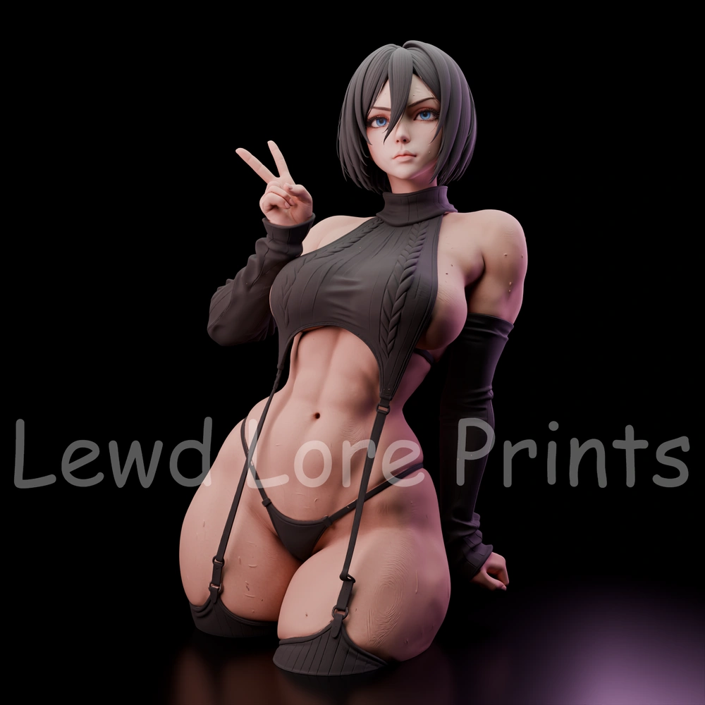 Lewd Lore Prints Mikasa Ackerman Sexy Cut Out Outfit