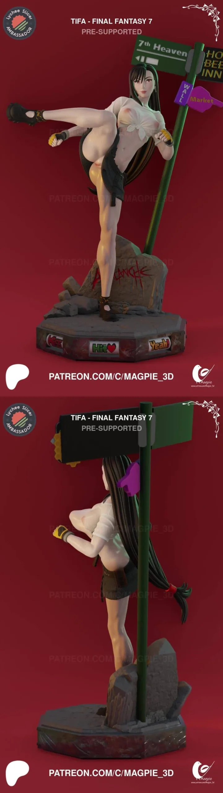 Magpie 3D – Tifa Final Fantasy VII nsfw – STL 3D Print Model | AssetsFree.com Magpie 3D Tifa Final Fantasy VII nsfw