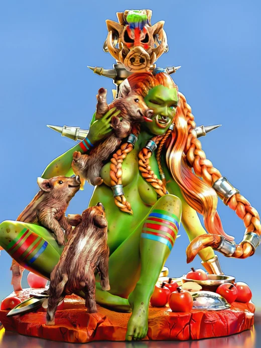 Printomancer 3d Piglet The Half Orc Girl nsfw
