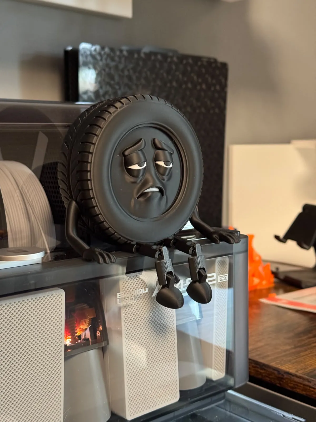 Tire d Completely Exhausted Shelf Sitter