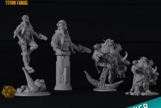 Titan Forge Miniatures Hobby Release Grigor Ebbingtide and Fiona Ray May