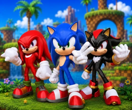 Trio Sonic Shadow Knuckles — Sonic the Hedgehog