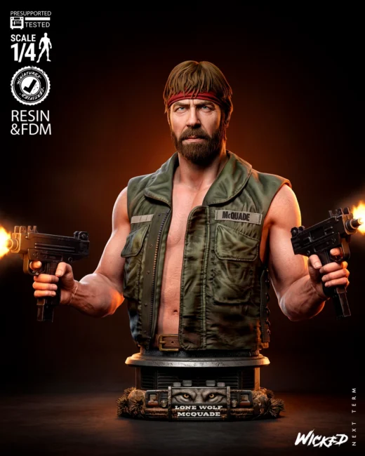 Wicked McQuade Chuck Norris Portrait Bust