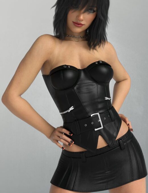 X Fashion Dragohide Diva Outfit for Genesis 9 and 8, 8.1 Female
