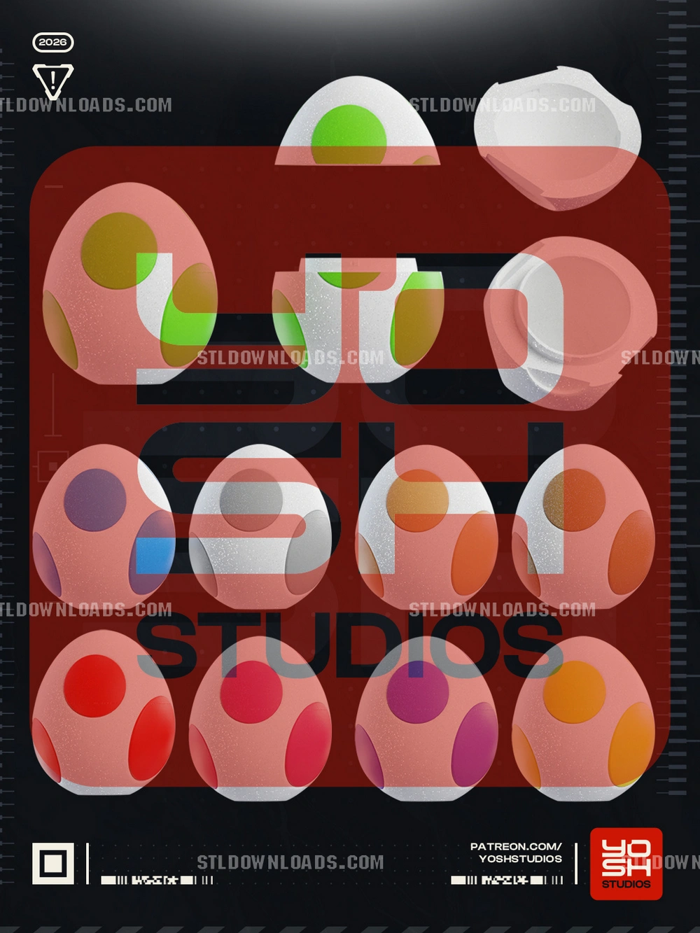 Yoshi Egg Colors i @Print3DWorld