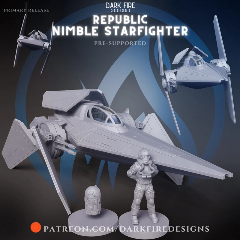 Alpha-3 Nimbus-class V-Wing Starfighter — Star Wars 3D model