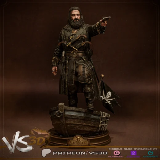 Black Beard 1 6 with Bust and Render
