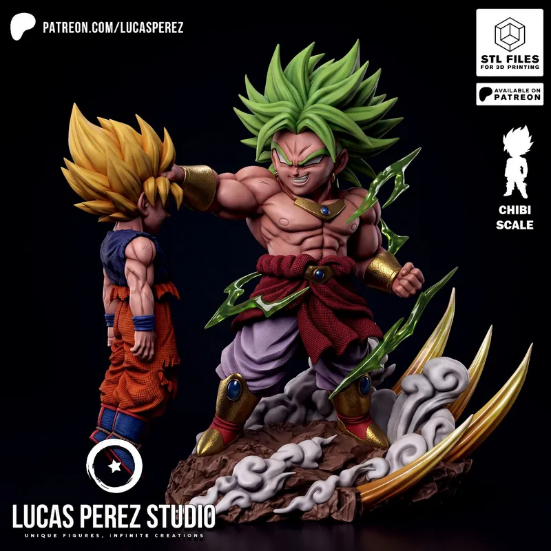 CHIBIS BROLY VS GOKU STL