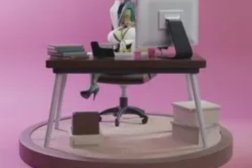 KiTNo Naughty Office Goblin Girl takes a break
