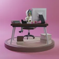 KiTNo Naughty Office Goblin Girl takes a break