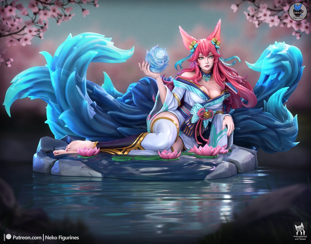 Neko FigurinesFox Spirit Lady AhriMOBA Game Figure