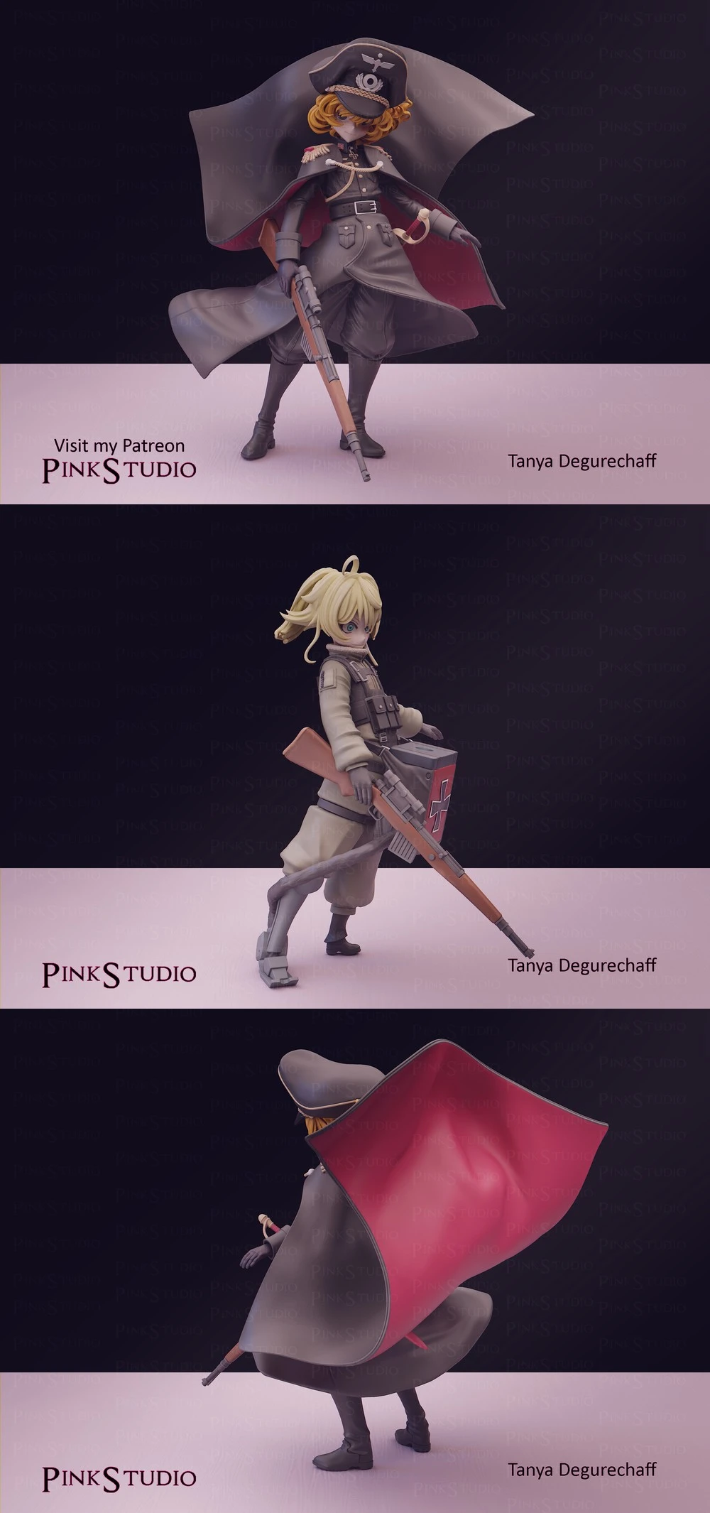 Pink Studio – Youjo Senki – Tanya von Degurechaff – STL 3D Print Model | AssetsFree.com Pink Studio Youjo Senki Tanya von Degurechaff