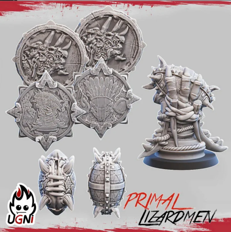 Primal Lizardmen Markers — Fantasy 3D model