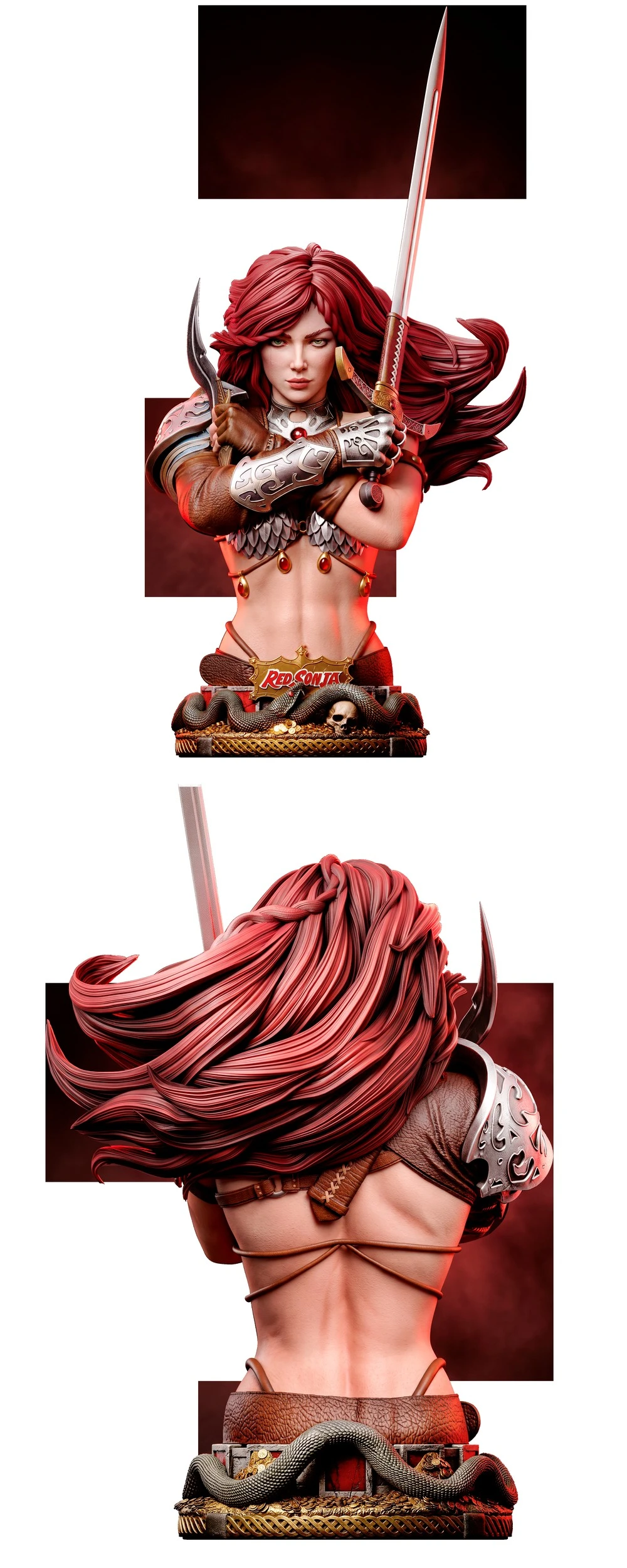 Wicked Red Sonja Bust Portrait
