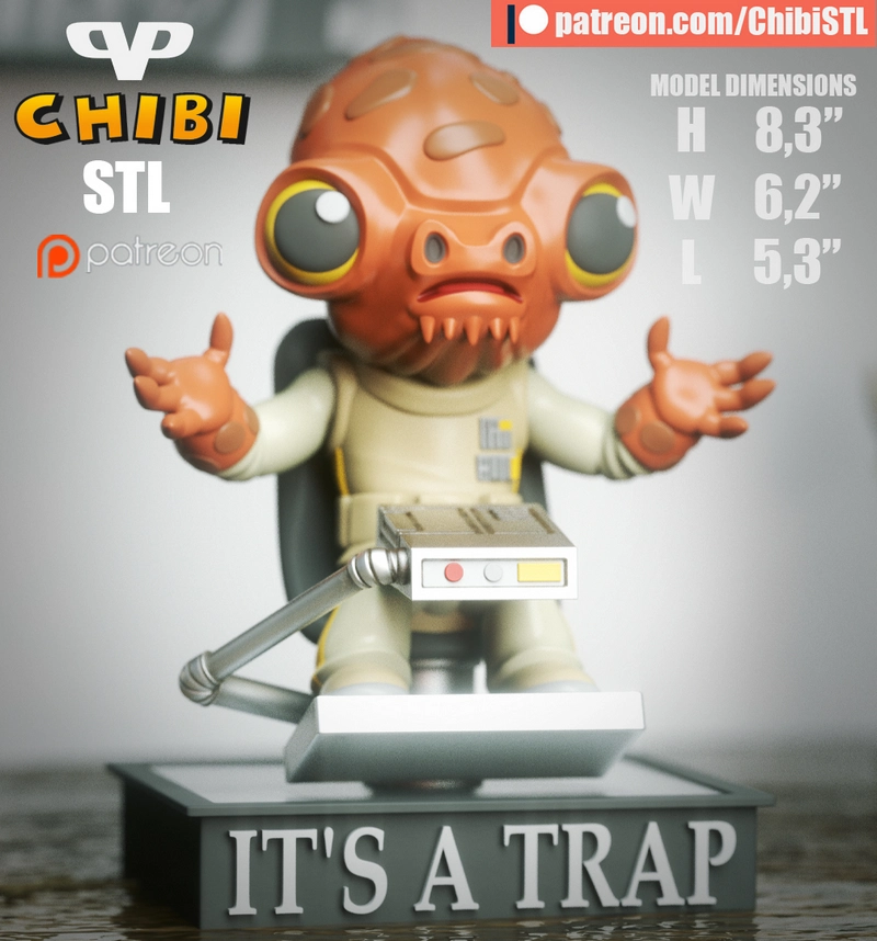 Admiral Ackbar Chibi — Star Wars 3D model