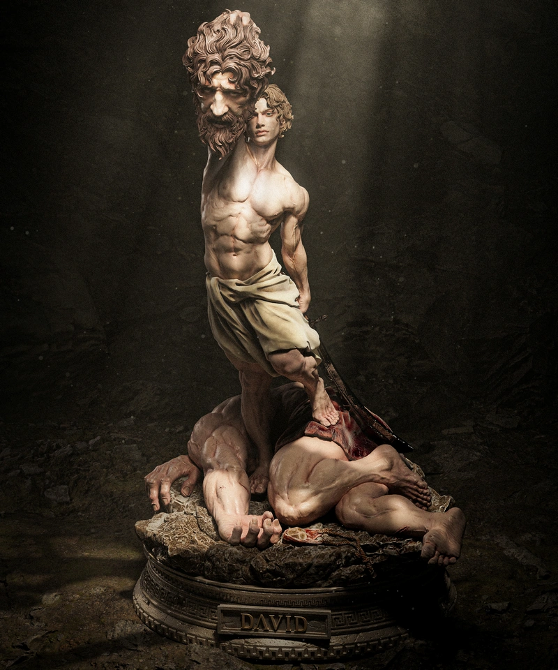 David vs Goliath — Biblical 3D model