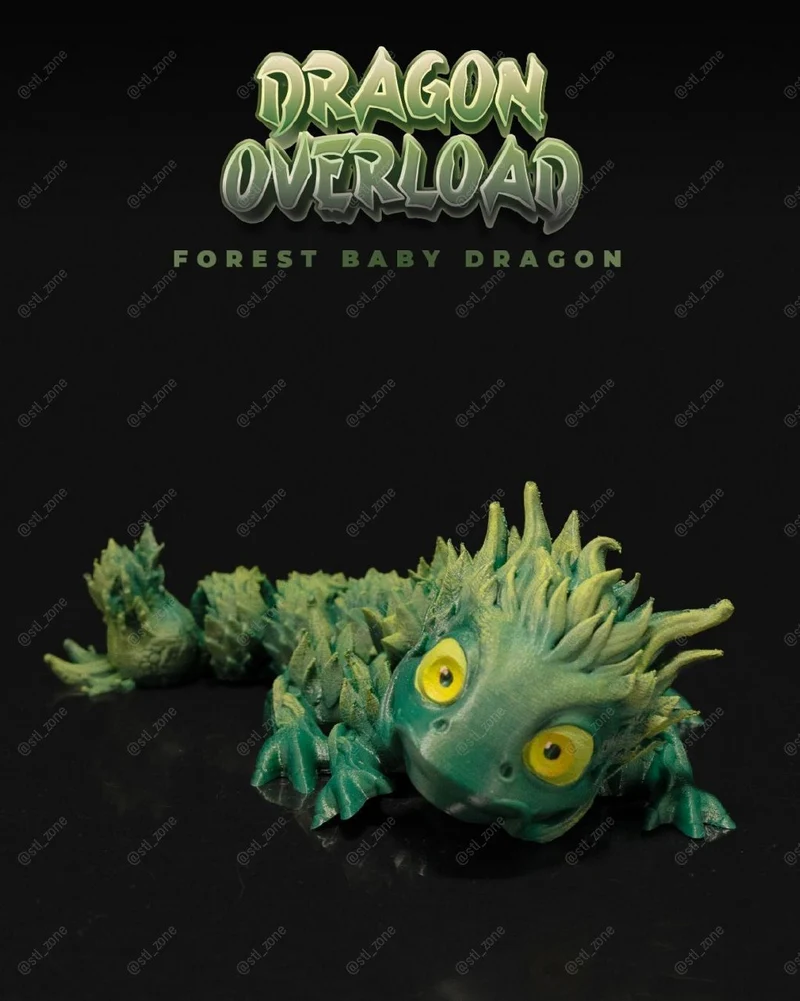 Forest Baby Dragon — Original Fantasy 3D model