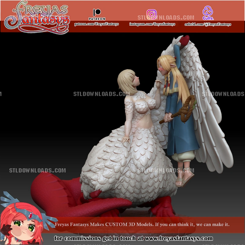 Falin Touden and Marcille Donato — Delicious in Dungeon 3D model