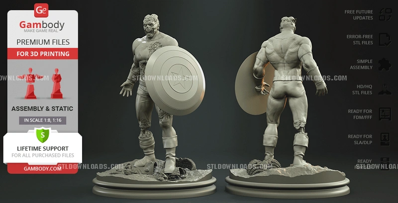 Colonel America — Marvel Zombies 3D model