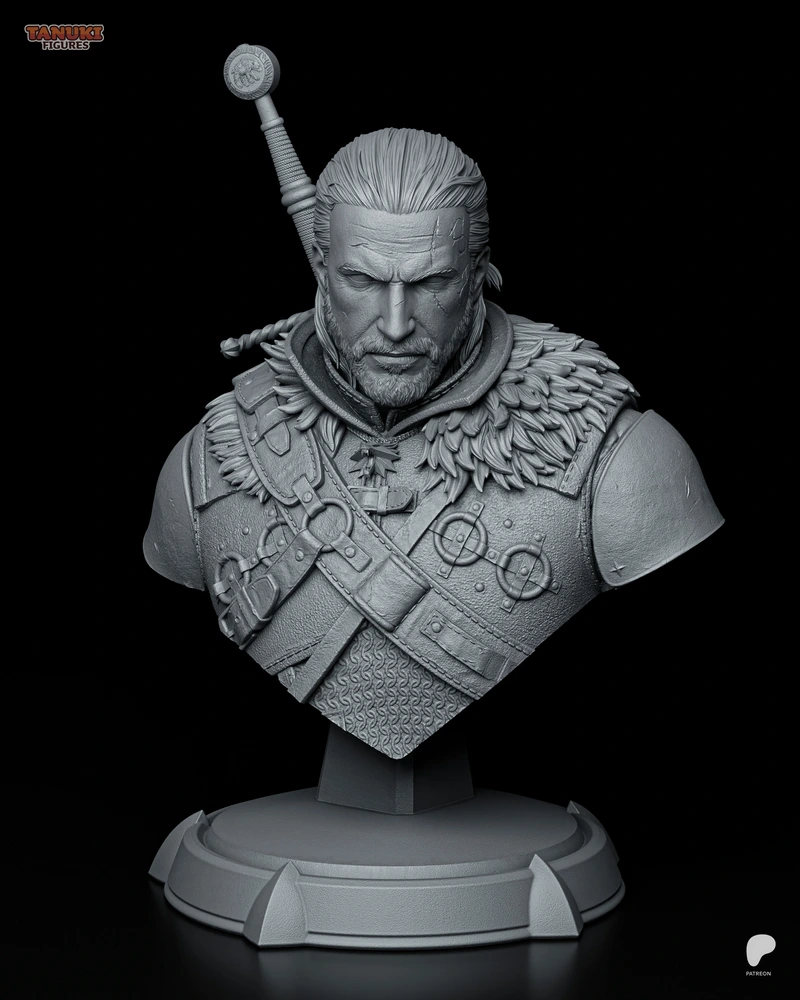 Geralt Bust — The Witcher 3D model