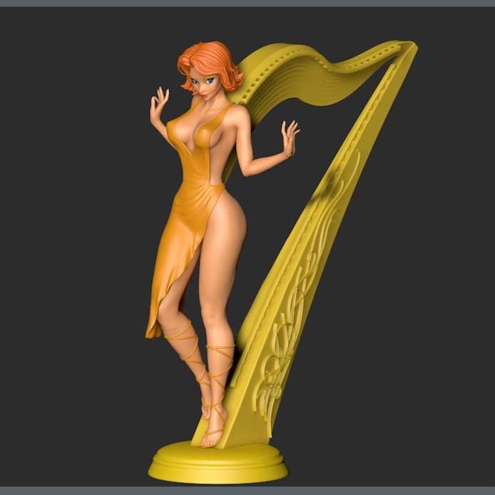 Golden Harp — Original Fantasy 3D model