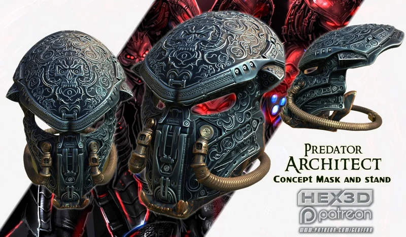 Predator Architect Concept Mask & Stand — Predator 3D model