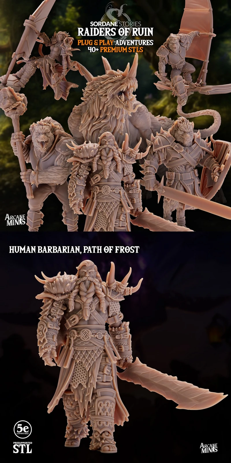 Human Barbarian — Pathfinder 3D model