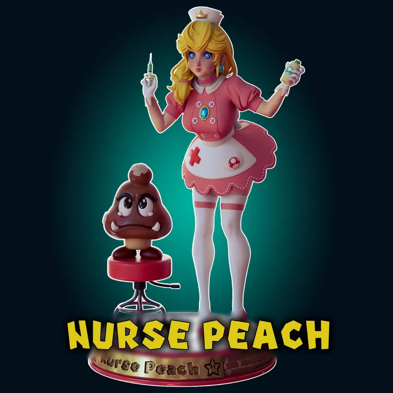 Nurse Peach — Super Mario 3D model