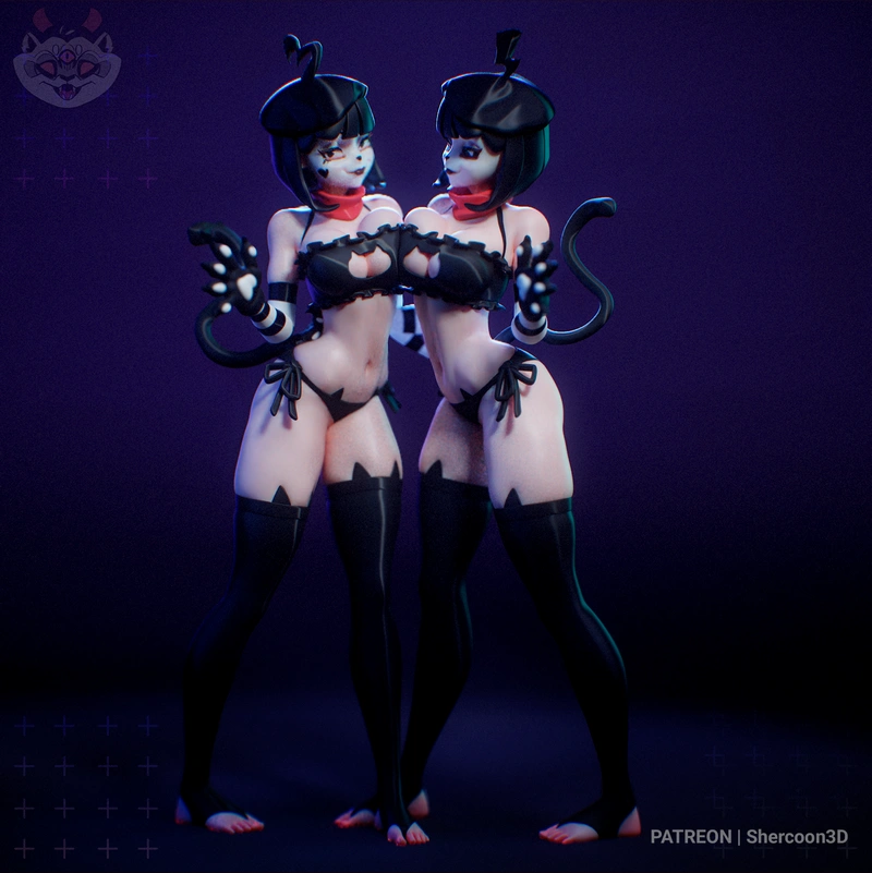 BonBon and ChuChu — Original Character 3D model