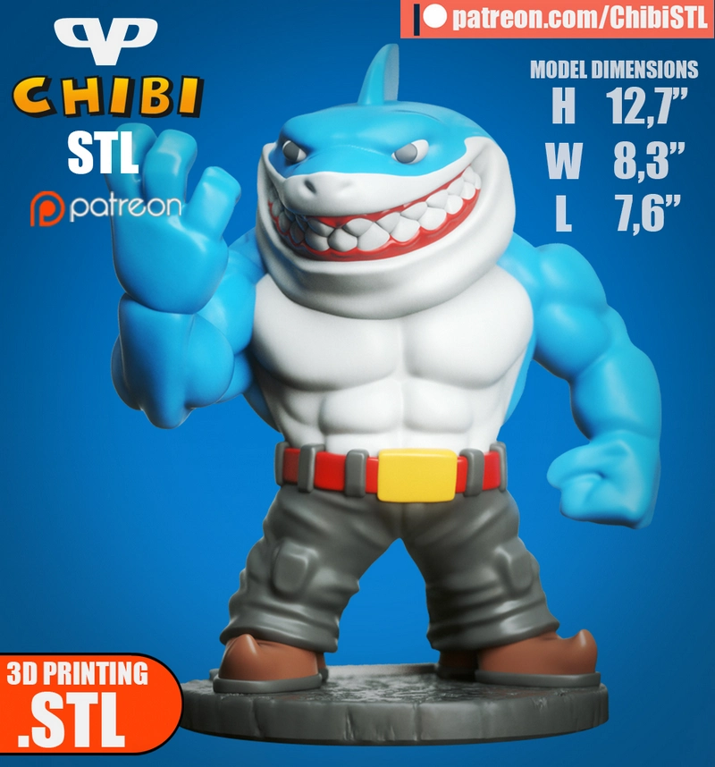 Ripster Chibi — Street Sharks 3D model