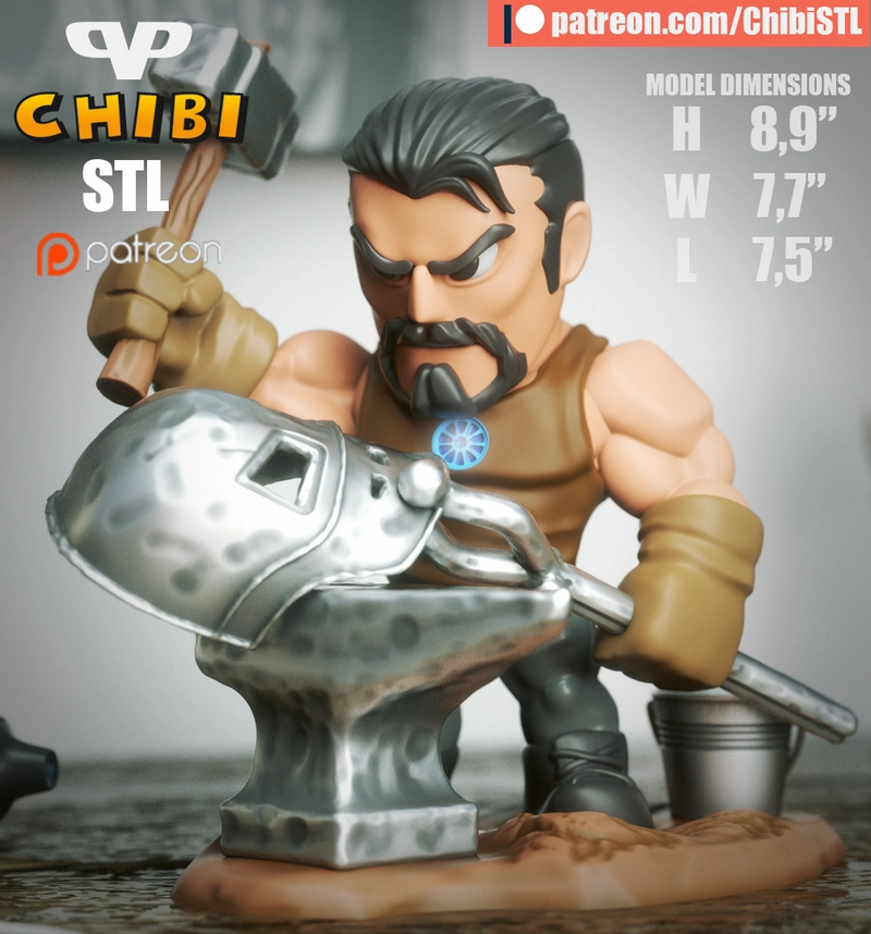 Tony Stark Chibi — Marvel 3D model