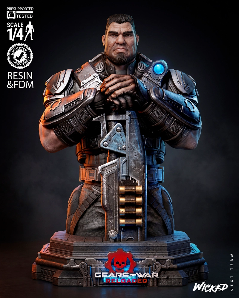 Dominic Santiago Bust — Gears of War 3D model